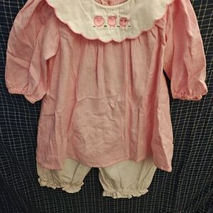 Vintage Pink and White Kids Matching Set